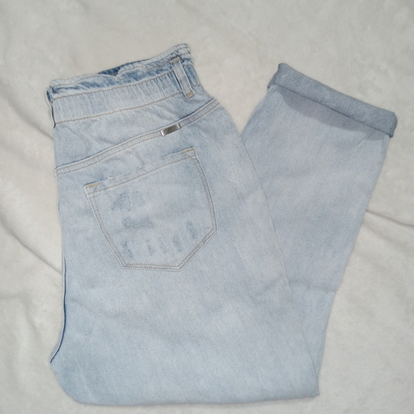 KanCan Like New Super Distressed Highrise Paper Bag Waist Mom Jeans sz 15/31 - Picture 4 of 12